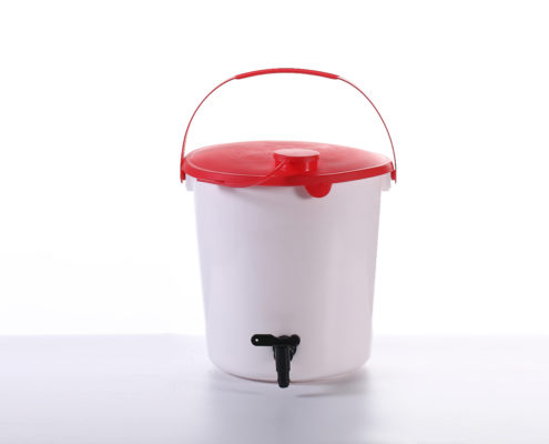 bucket with tap red